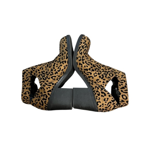 Mix no.6 Leopard Print Cut-Out Ankle Boots Size 7.5 - Picture 2 of 6